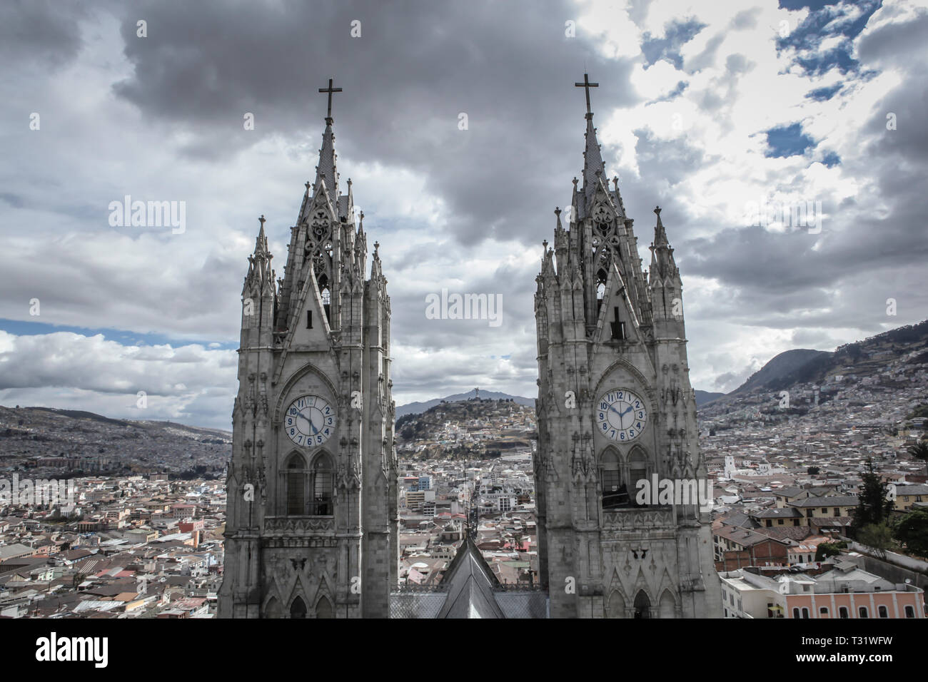 Quito Hauptkirche Abstimmung Nacional Stockfoto