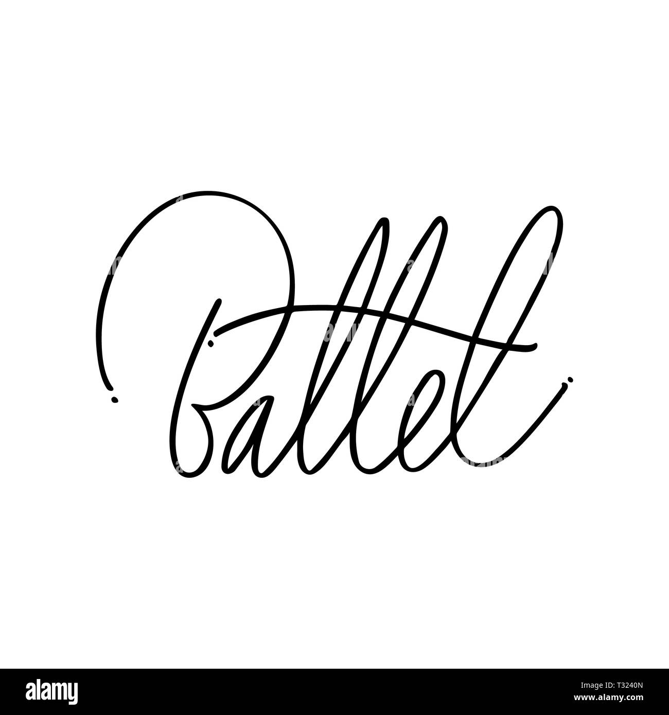Handgezeichneten Schriftzug. Ballett Kalligraphie. Hand Made Abbildung Stockfoto