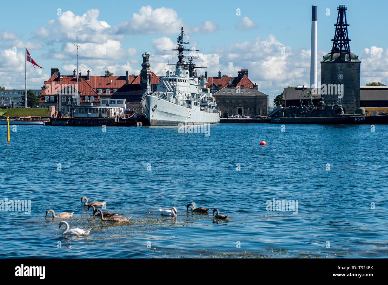 HDMS Peder Skram (F352) die Peder skram Klasse Fregatte der Royal Danish Navy angedockt Holmen an wo es ist jetzt eine privat betriebene Museum Schiff. Stockfoto