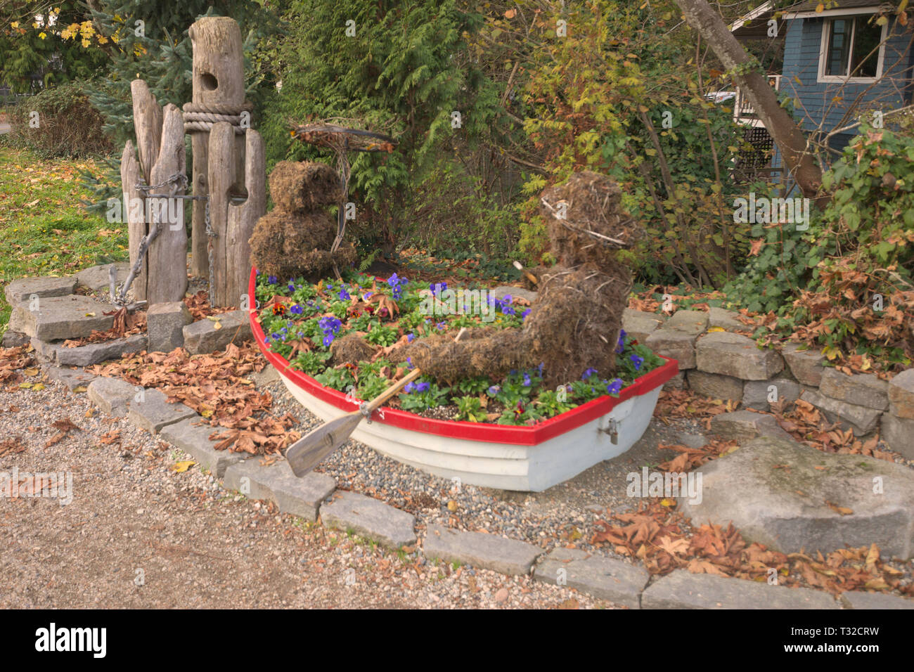 Nautischer Themengarten am Crescent Beach, Surrey, British Columbia Stockfoto