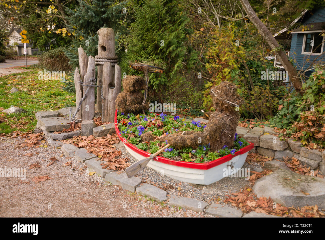 Nautischer Themengarten am Crescent Beach, Surrey, British Columbia Stockfoto