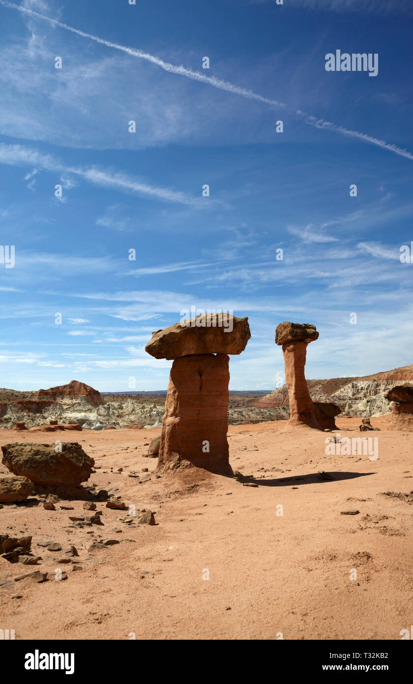 Fliegenpilz Felsen, Grand Staircase Escalante National Park, Utah, USA. Stockfoto