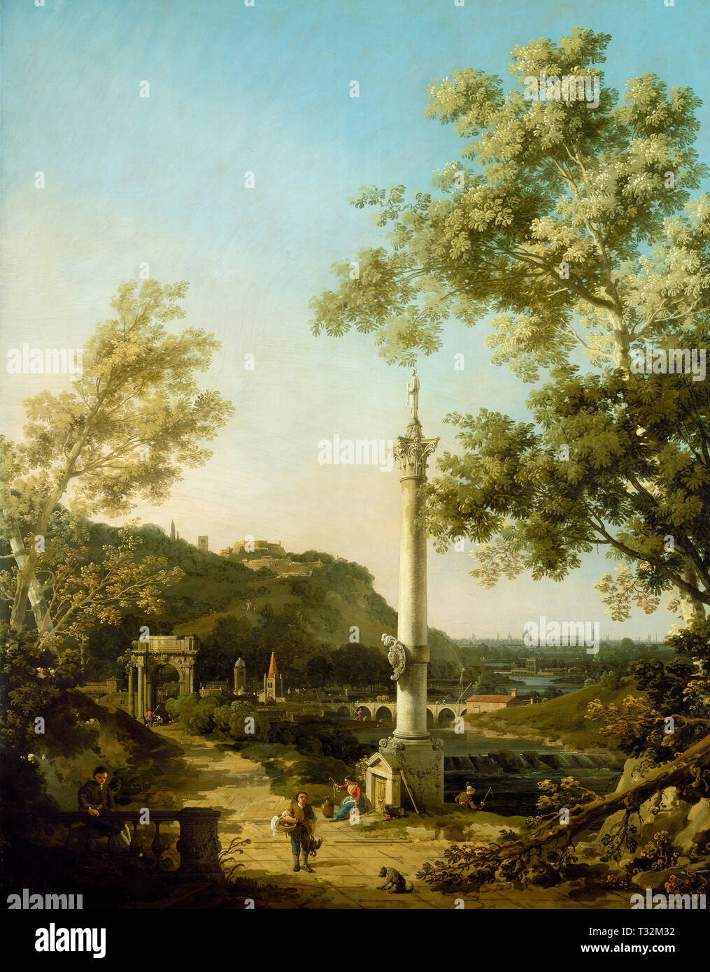 Canaletto (1697 - 1768), englischer Landschaft Capriccio mit einer Spalte, C. 1754, Öl auf Leinwand, Paul Mellon Collection 1964.2.1 Stockfoto