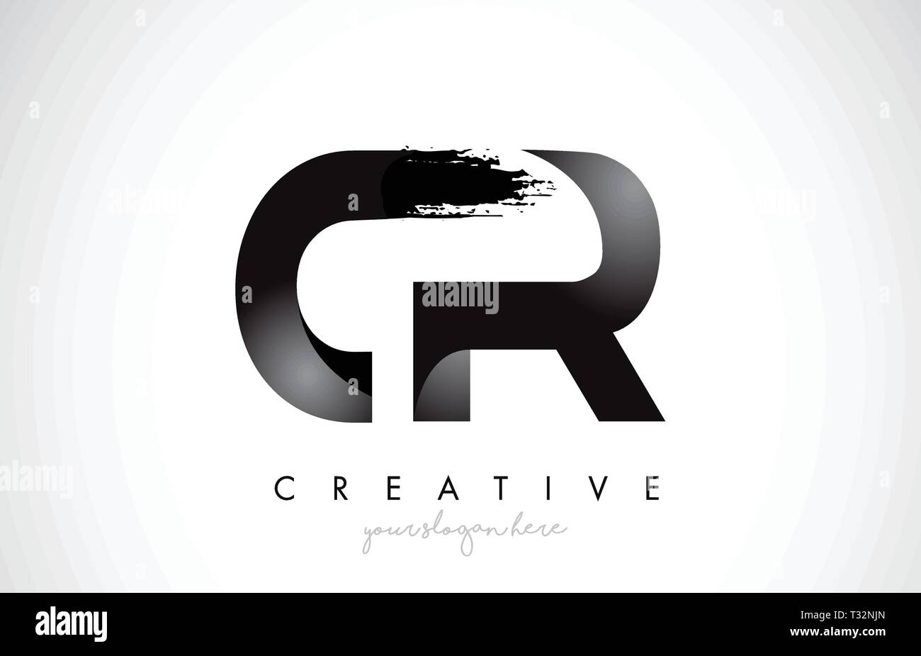 CR Schreiben Design mit Pinselstrich und modernen 3D-Look Vector ...