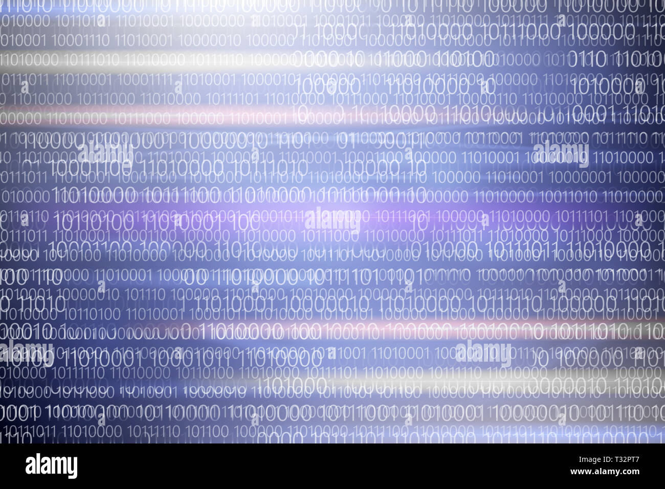 Blue screen Computer binären Code Liste Tabelle Hintergrund Stockfoto