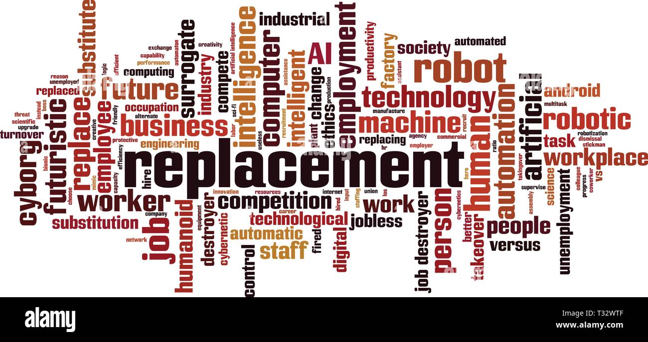 Austausch cloud Konzept. Collage aus Worte über Ersatz. Vector Illustration Stock Vektor