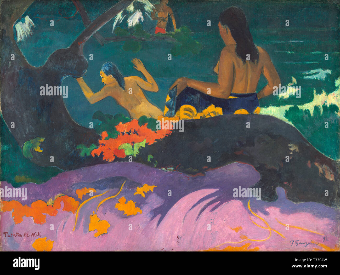 Paul Gauguin (Französisch, 1848-1903), Fatata te Miti (am Meer), 1892, Öl auf Leinwand, Stockfoto