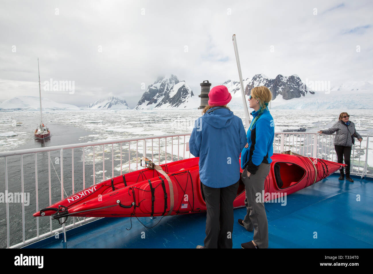 Am 20 Jan 2019 das Eis gestärkt Segelboot, Icebird in 90 Eis blockiert wurde, nachdem sein Motor brach. Ein Anruf, der Mayday war picke Stockfoto