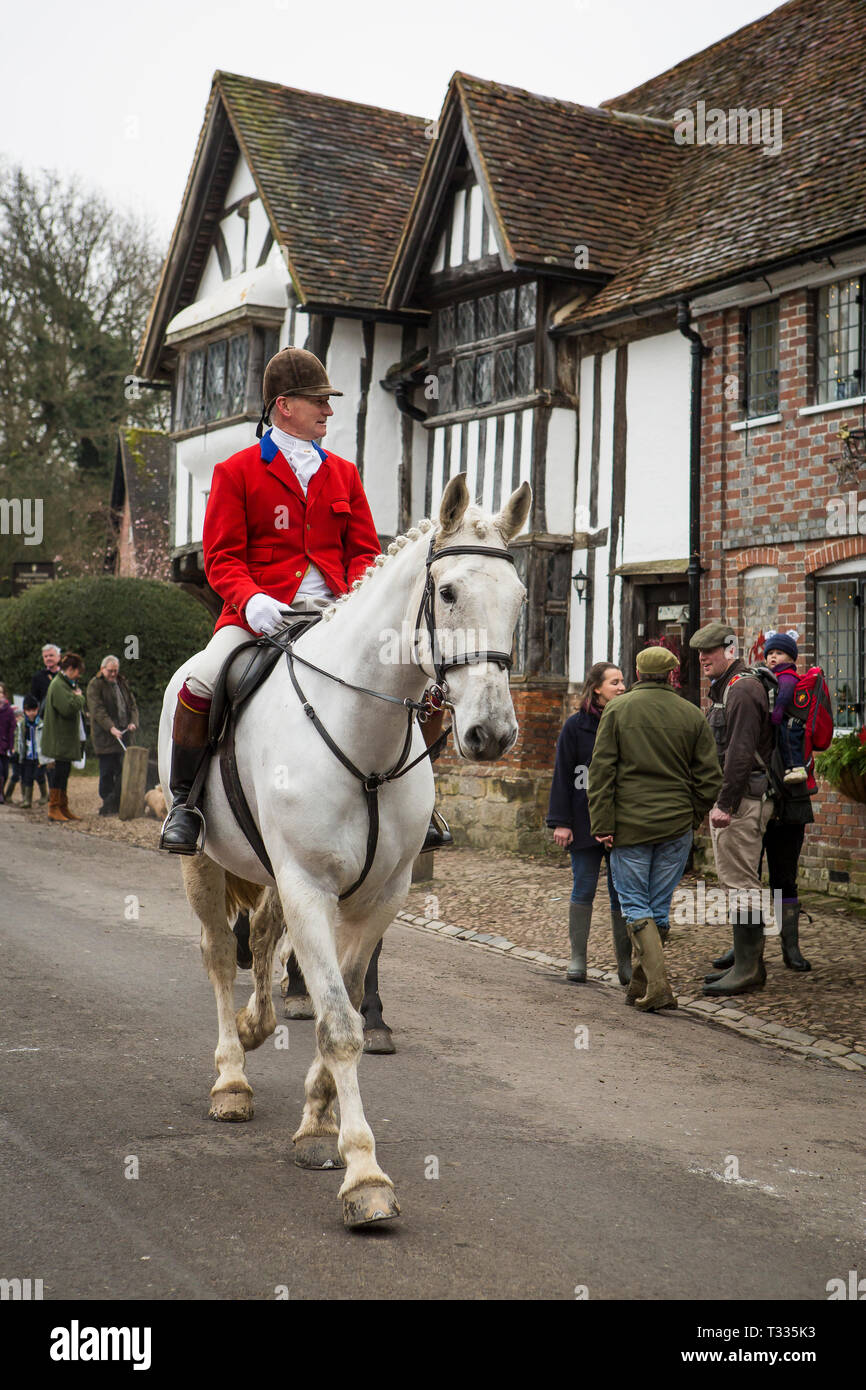 Hunstman des Alten Surrey Burstow und West Kent Hunt Fahrten durch