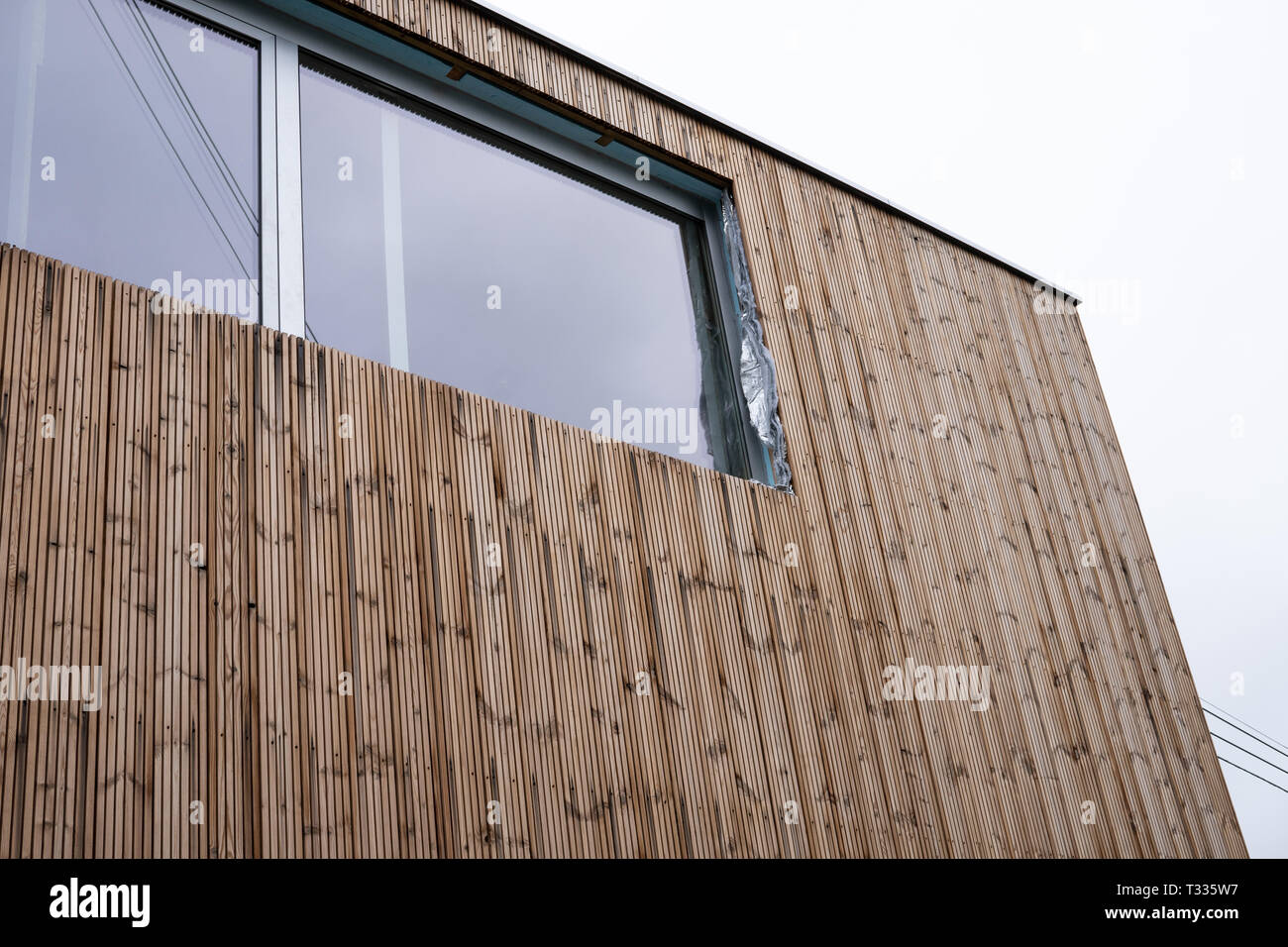 Modernes Haus Mit Holz Beidseitig Gebaude Das Fenster Detail
