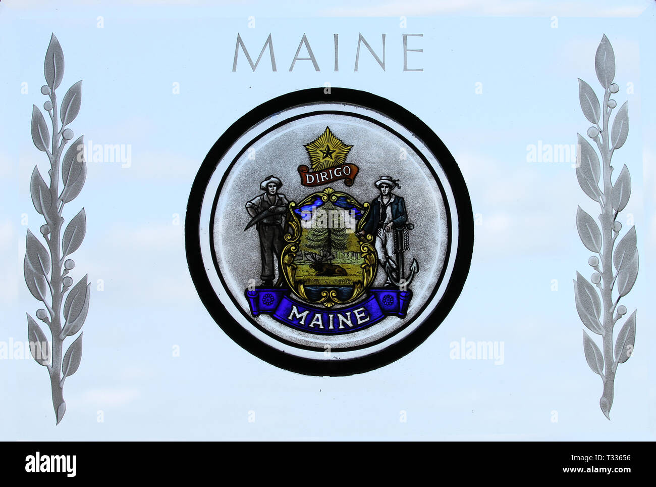 Maine Staatssiegel Stockfoto