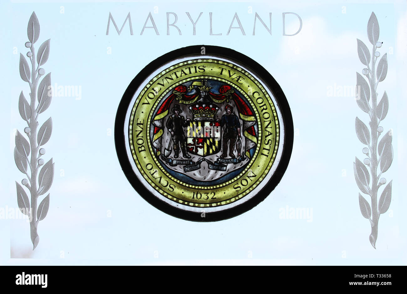 Das große Siegel des Staates Maryland Stockfoto