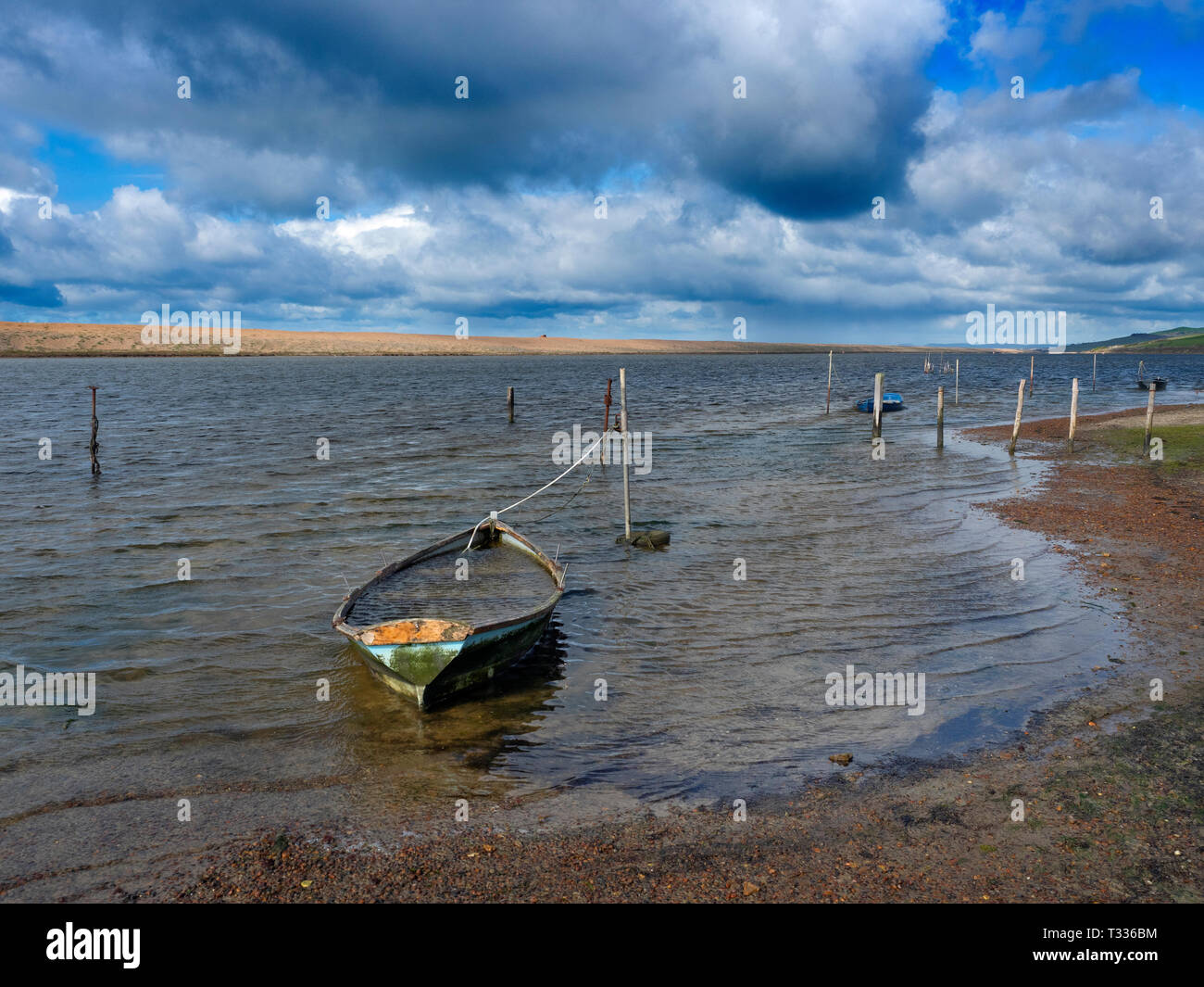 Chesil Beach und die Flotte auf der Jurassic Coast in Dorset Südengland Stockfoto