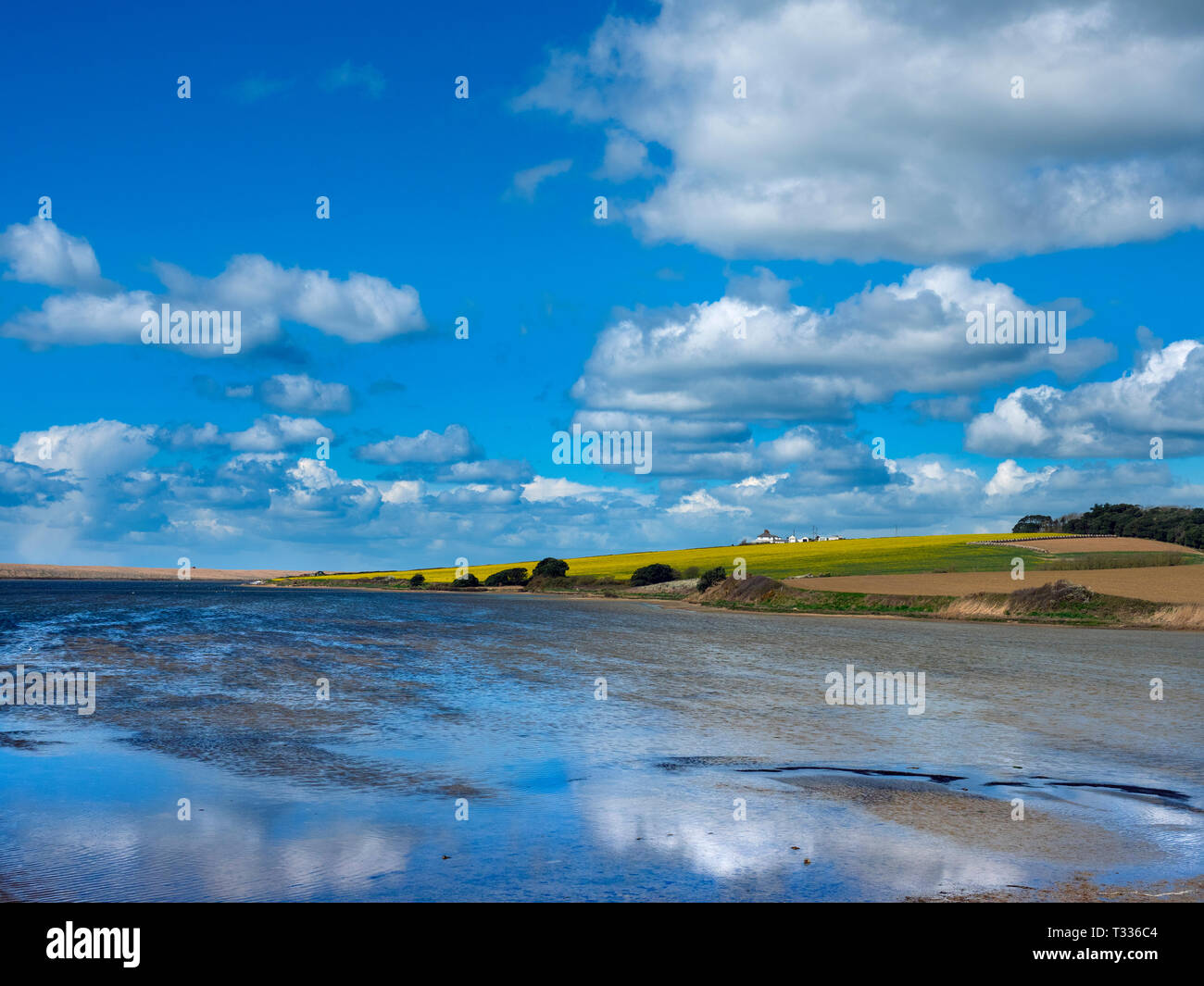 Chesil Beach und die Flotte auf der Jurassic Coast in Dorset Südengland Stockfoto