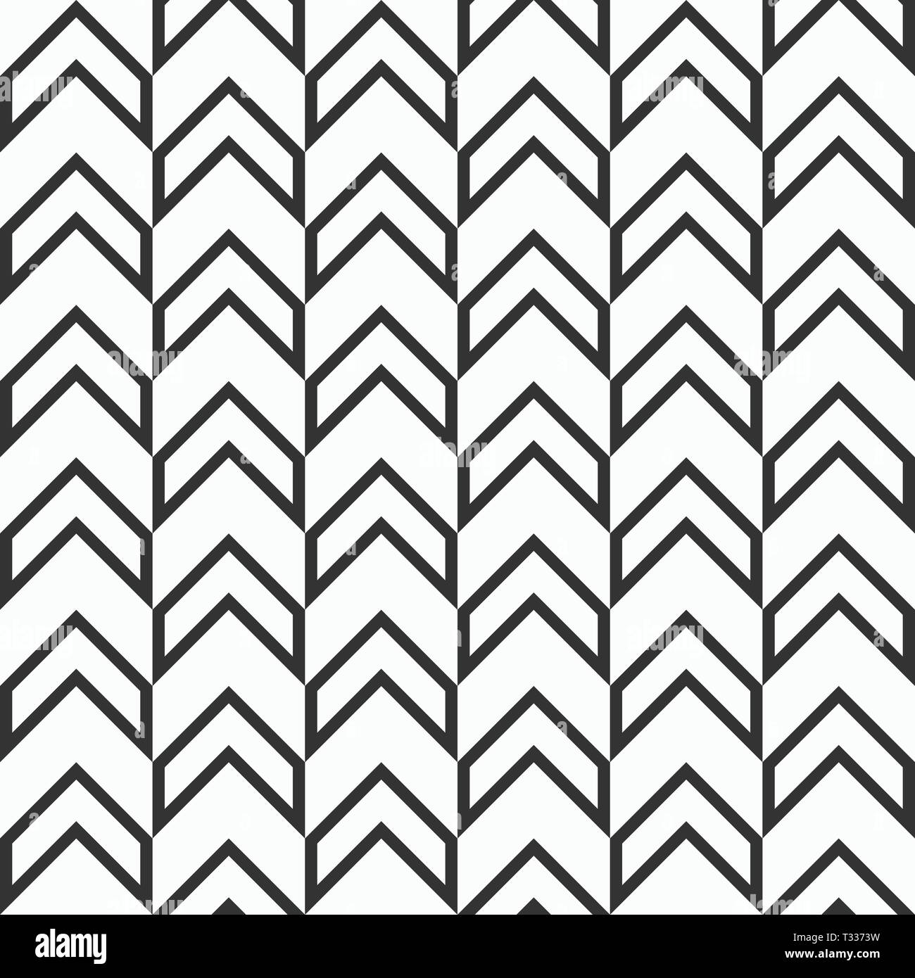 Nahtlos Pfeile Muster. Fischgrätmuster. Moderne, elegante Textur. Vektor monochromen Hintergrund. Stock Vektor