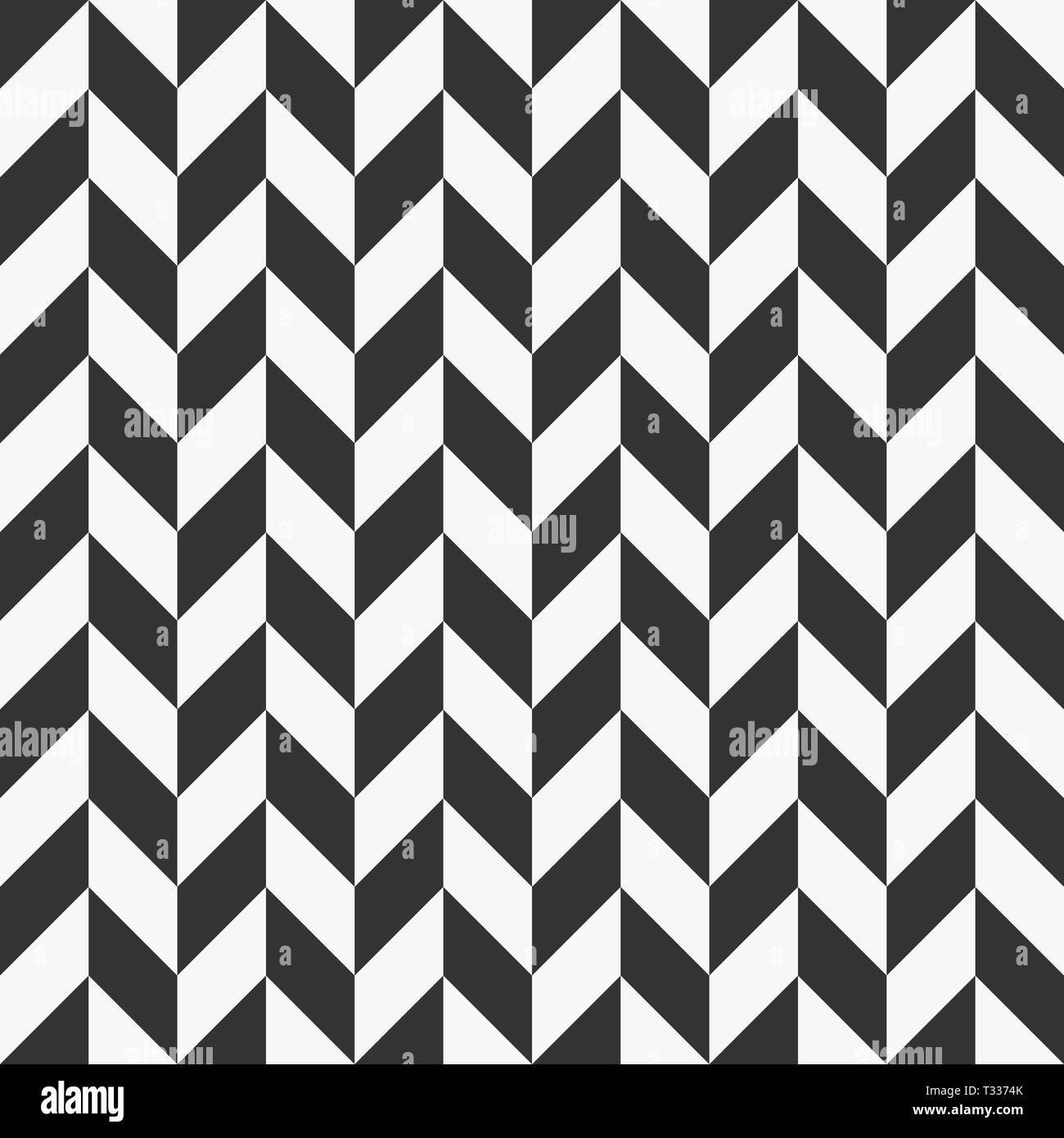 Checkered nahtlose Muster mit wechselnden Parallelogramm. Optische Täuschung, kontrastreichen Schwarzweiß-Hintergrund. Stock Vektor