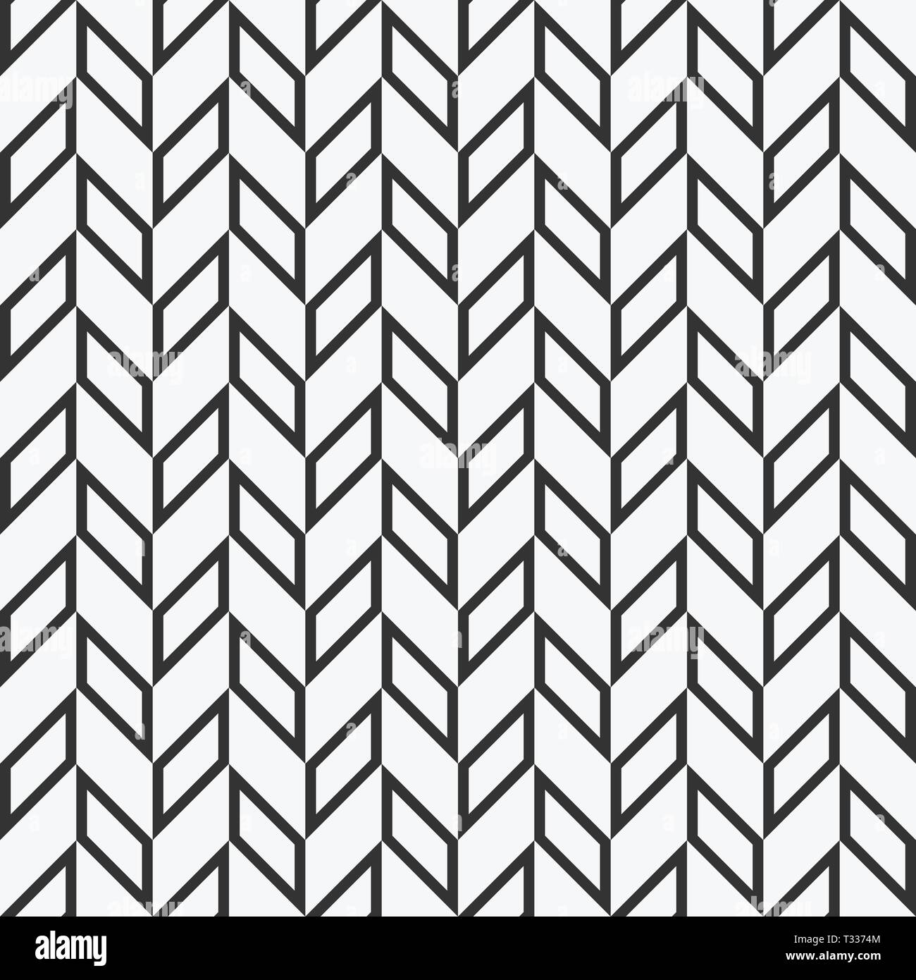 Checkered nahtlose Muster mit wechselnden Parallelogramm. Optische Täuschung, kontrastreichen Schwarzweiß-Hintergrund. Stock Vektor