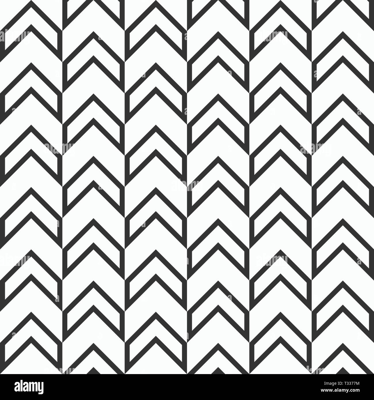 Nahtlos Pfeile Muster. Fischgrätmuster. Moderne, elegante Textur. Vektor monochromen Hintergrund. Stock Vektor
