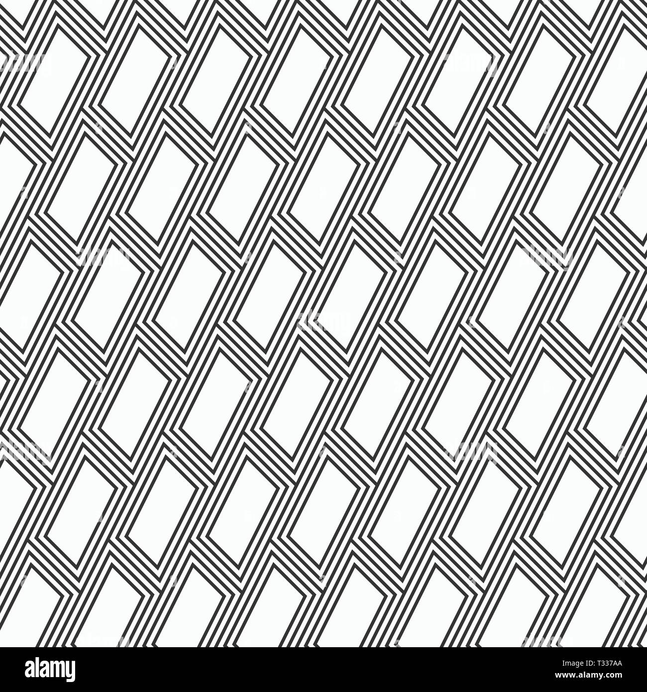 Zusammenfassung nahtlose Muster. Moderne, elegante Textur. Wiederkehrende geometrische Fliesen mit diagonal santed Steine. Mosaik Motiv. Vektor monochromen Hintergrund. Stock Vektor