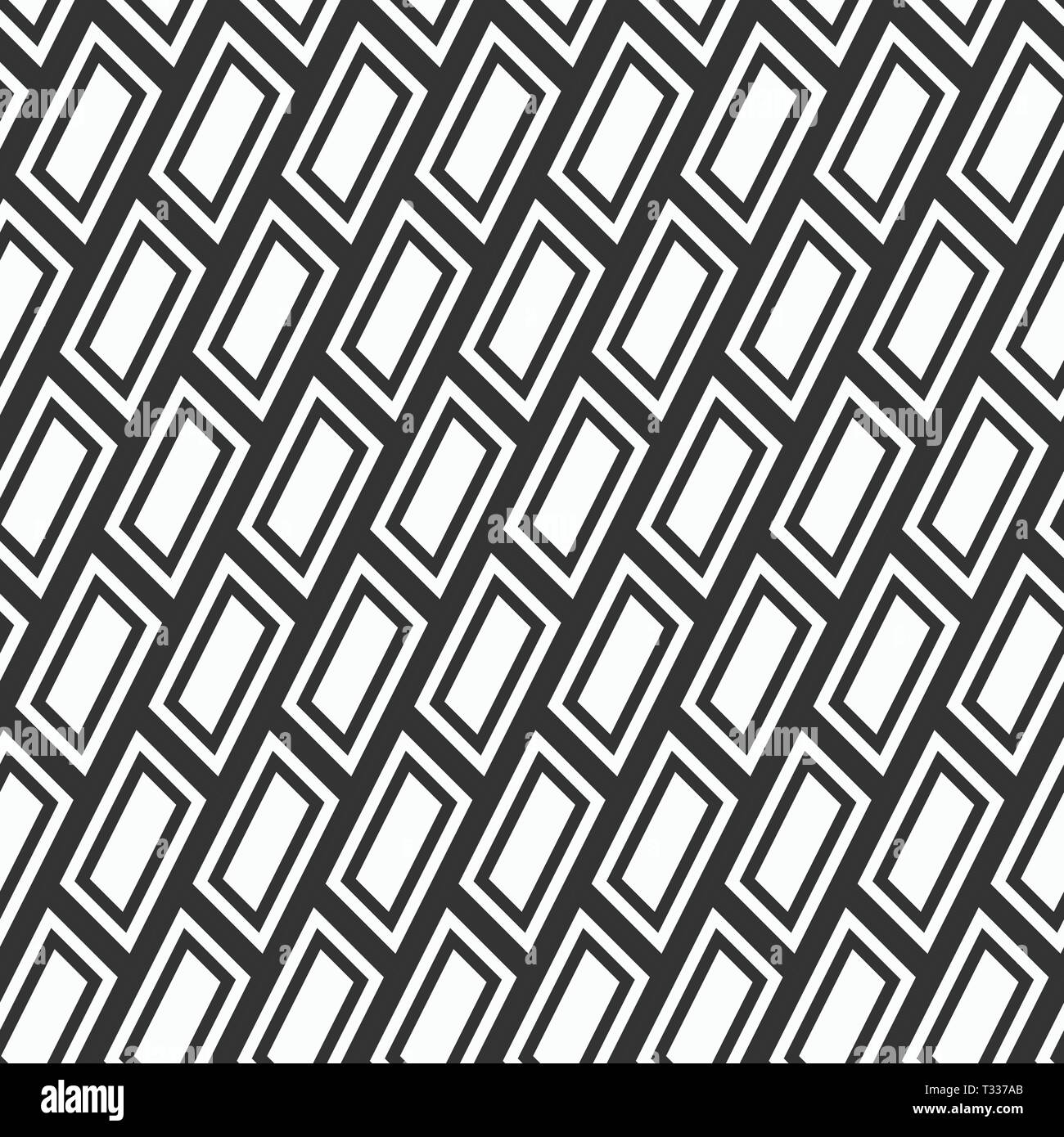 Zusammenfassung nahtlose Muster. Moderne, elegante Textur. Wiederkehrende geometrische Fliesen mit diagonal santed Steine. Mosaik Motiv. Vektor monochromen Hintergrund. Stock Vektor