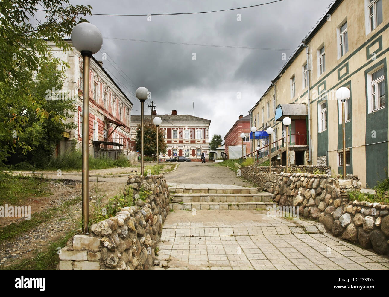 Straße in Bologoye. Oblast Twer. Russland Stockfoto