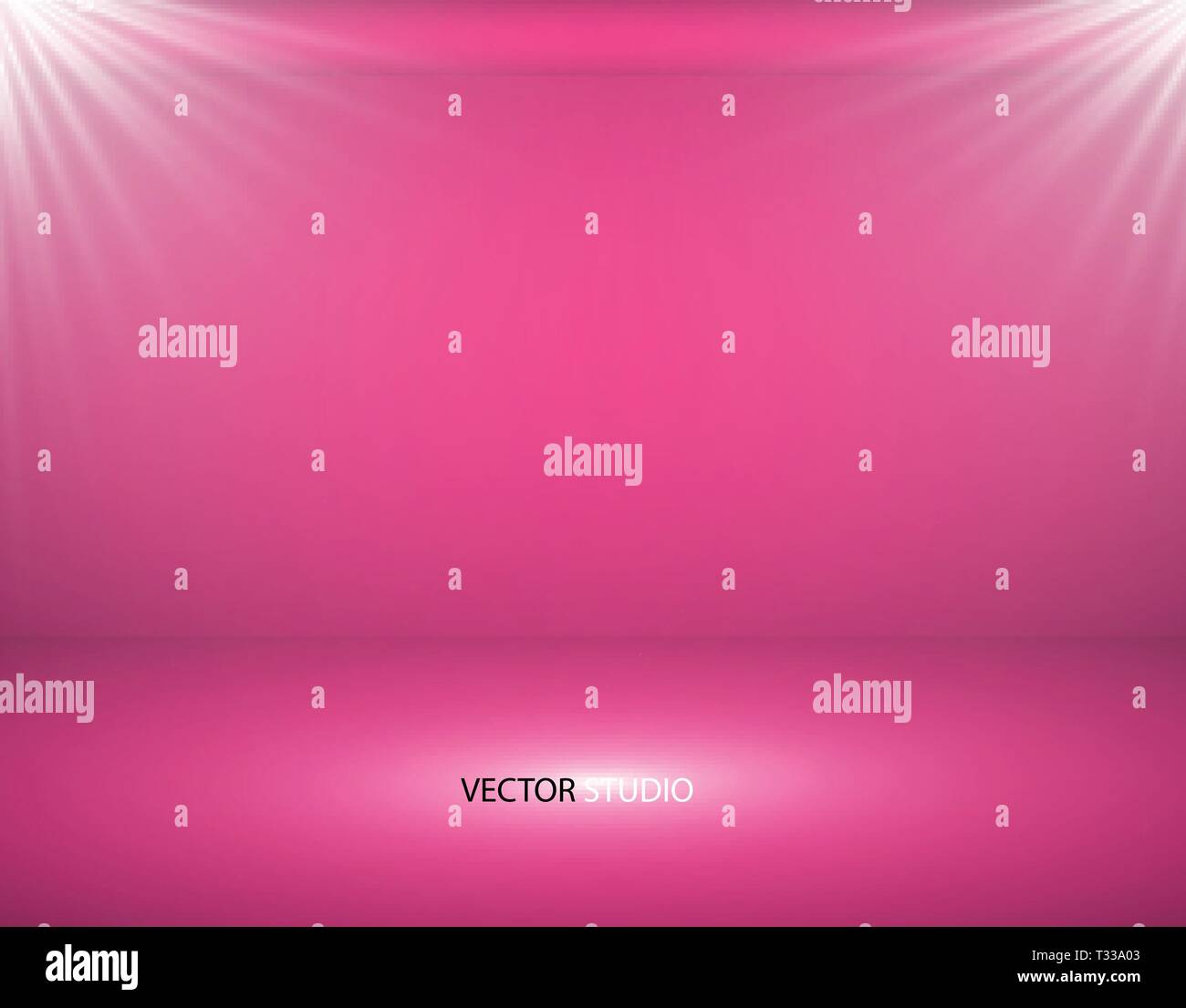 Studio Hintergrund. Vektor leer Pink Studio für ihr Design, Spotlight. Vektorgrafiken. Leere helle Farbe studio Tabelle, Banner für Werbung. Vect Stock Vektor