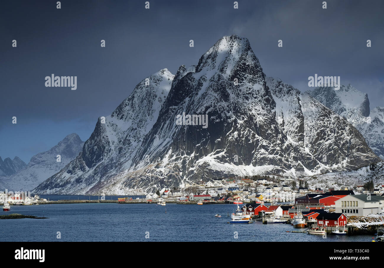 Reine Resort auf den Lofoten Inseln, Norwegen, Europa Stockfoto