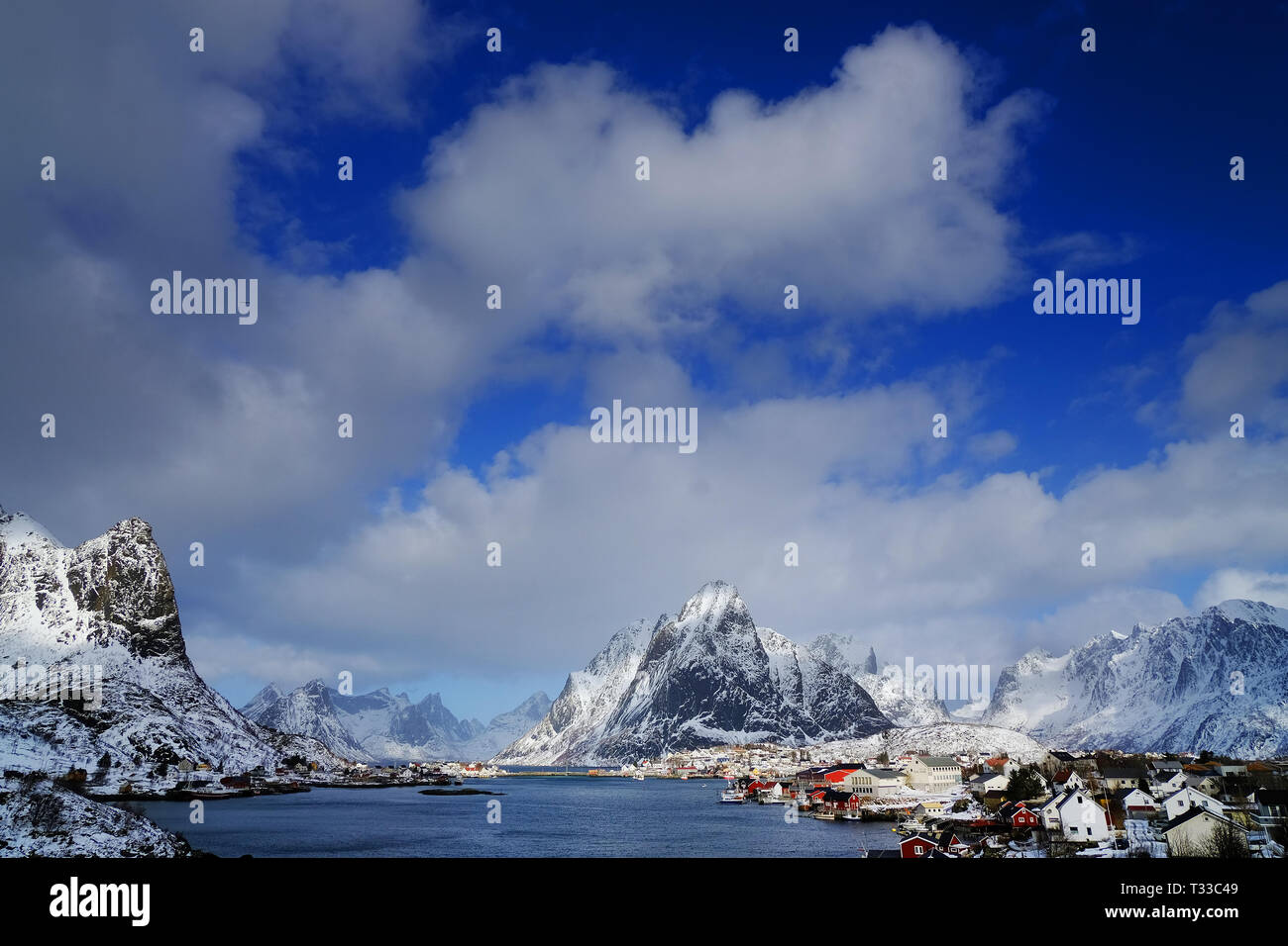 Reine Resort auf den Lofoten Inseln, Norwegen, Europa Stockfoto