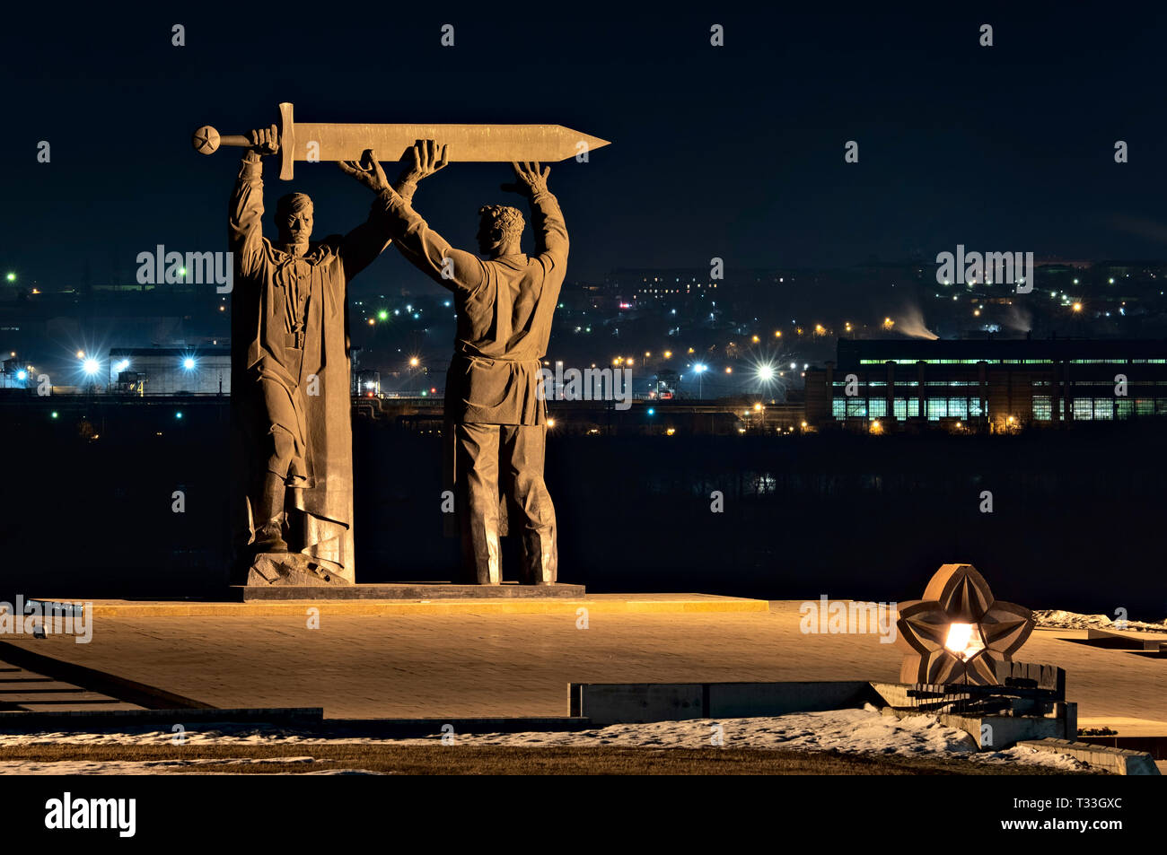 Hinten - vorne Memorial in Magnitogorsk, Russland Stockfoto