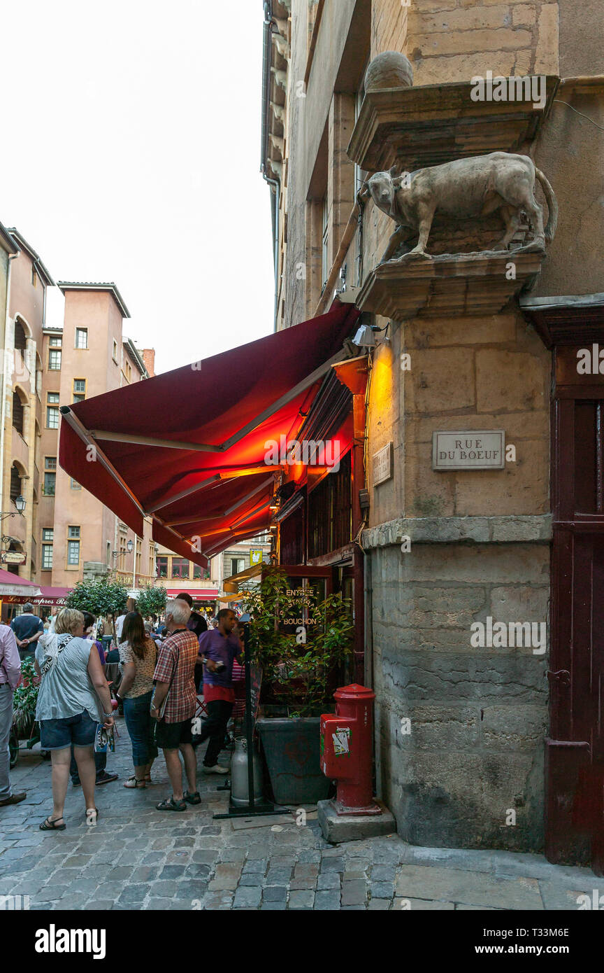 Boeuf, in der Altstadt von Lyon. Lyon Stockfoto