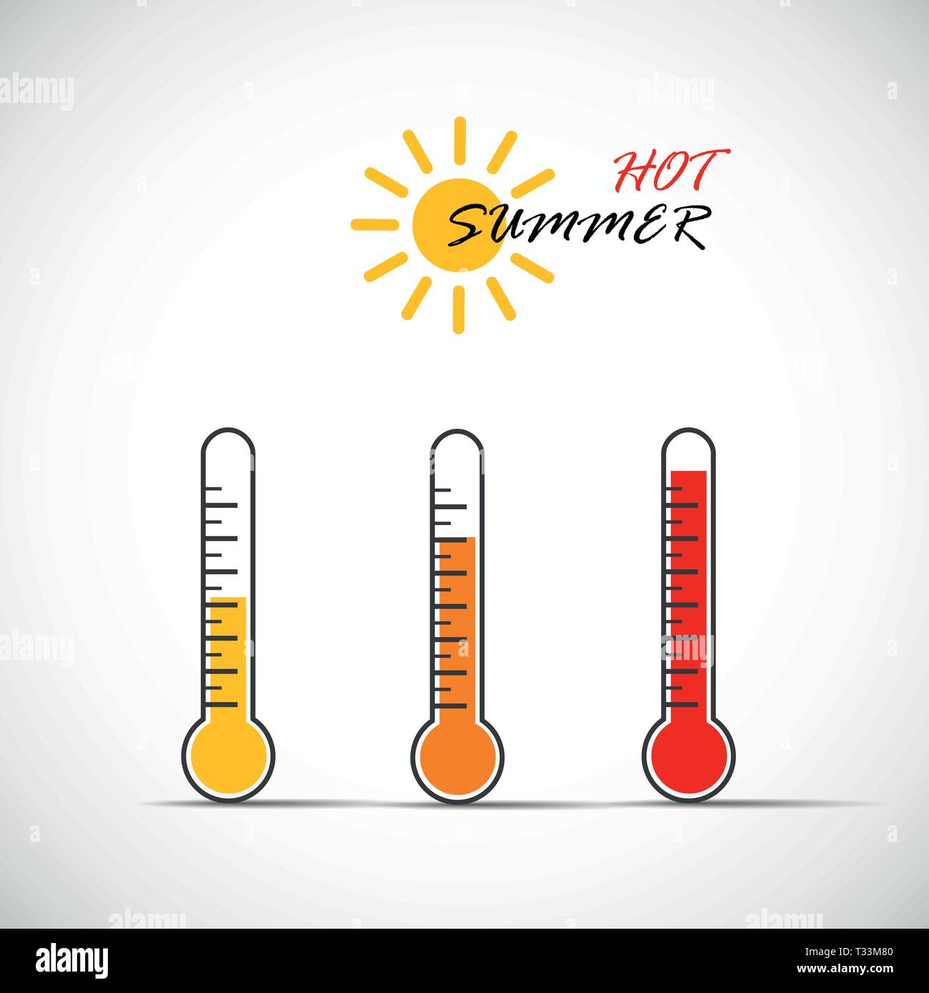 Hitze Thermometersymbol heißen Sommer symbol Vektor EPS Abbildung 10 Stock Vektor
