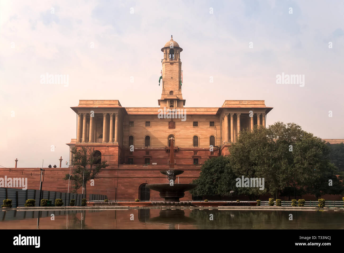 Beleuchtete Präsidenten Haus in Indien. Rashtrapati Bhavan Stockfoto