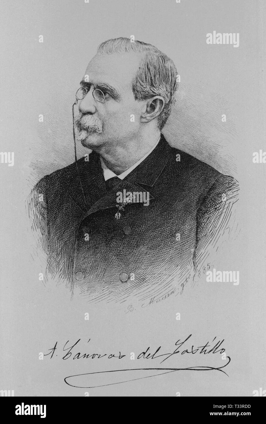 ANTONIO CANOVAS DEL CASTILLO (1828/1897) - PRESIDENTE DEL REGIERUNG. Stockfoto