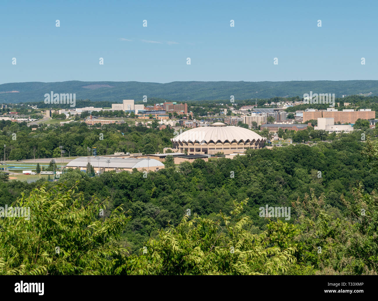 WVU Kolosseum Arena in Morgantown Stockfoto