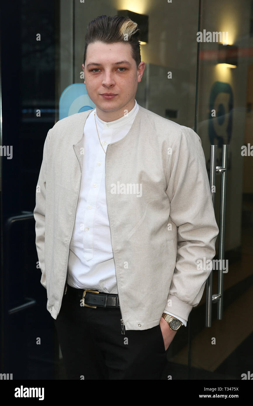Sänger John Newman Förderung seiner neuen Single 'Gefühle' bei Global Radio Studios - London mit: John Newman Wo: London, Großbritannien Wann: 06 Mar 2019 Credit: WENN.com Stockfoto