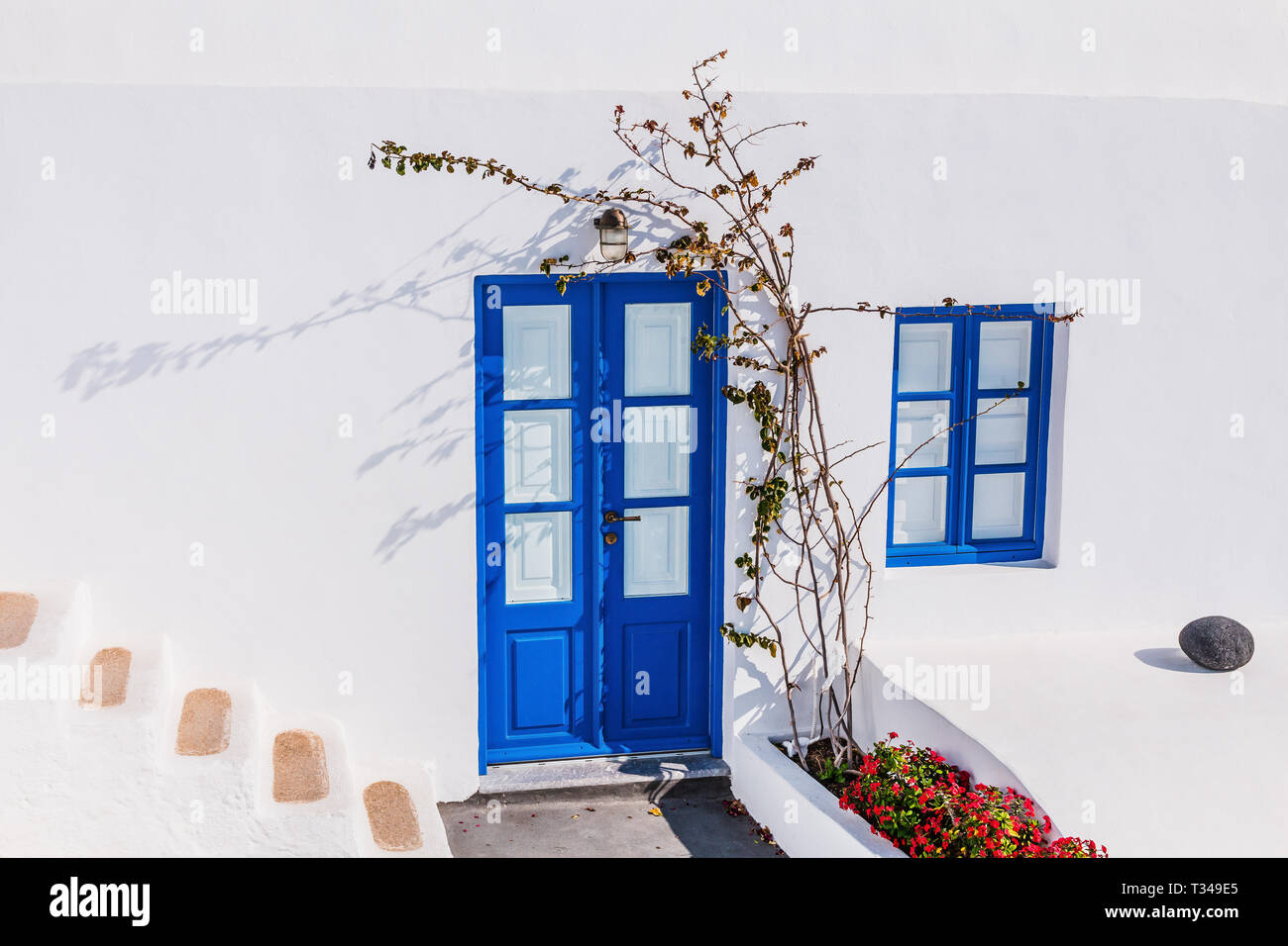 Santorini, Griechenland. Traditionelle griechische Haus in Oia. Stockfoto