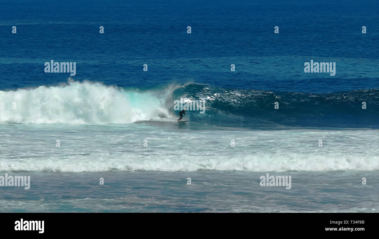 Surfers Point eine berühmte Big Wave Lage im Margaret River Stockfoto