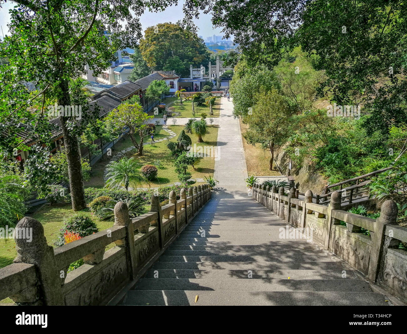 Eine Treppe in der Han Yu Tempel, Chaozhou Stockfoto