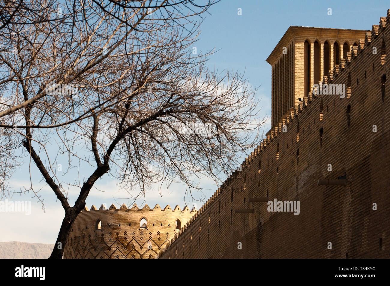 Karim Khan Burgmauer, Shiraz, Provinz Fars, Iran Stockfoto