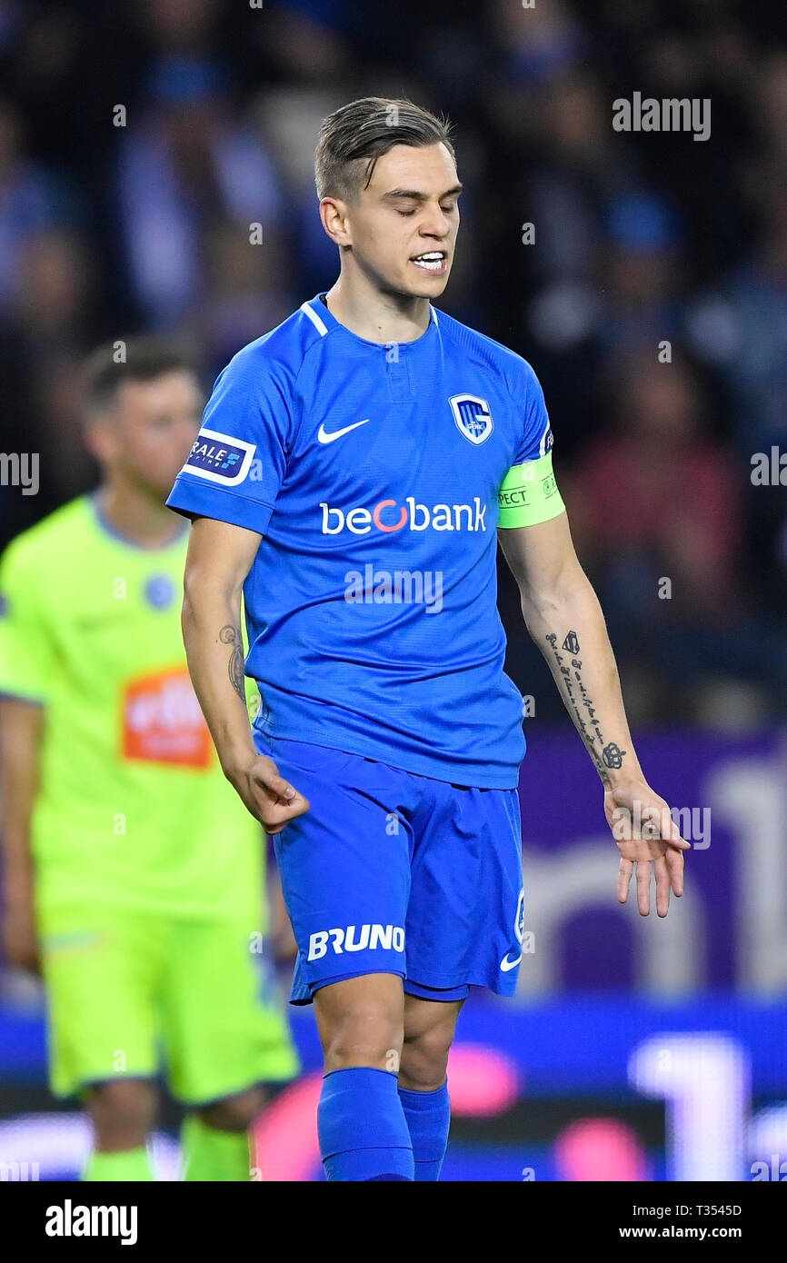 Genk Belgien 06 Apr 2019 Leandro Trossard Von Genk Reagiert Wahrend Der Jupiler Pro League Play