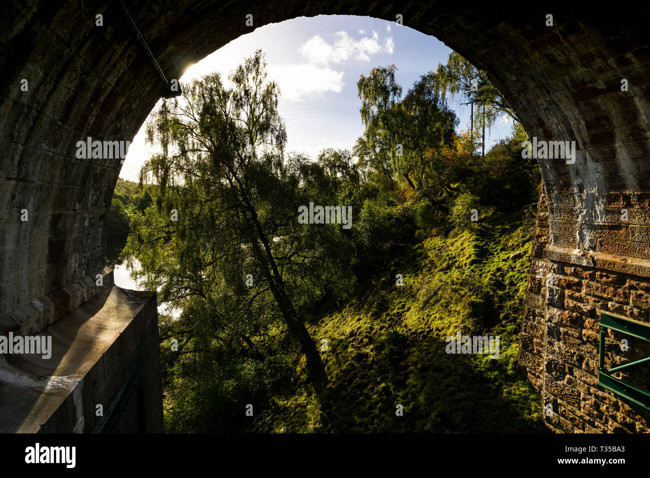 Oykel Viadukt Eisenbahn Brücke die Kyle von Sutherland Crossing an Invershin in Sutherland, nördlichen Schottland. Stockfoto