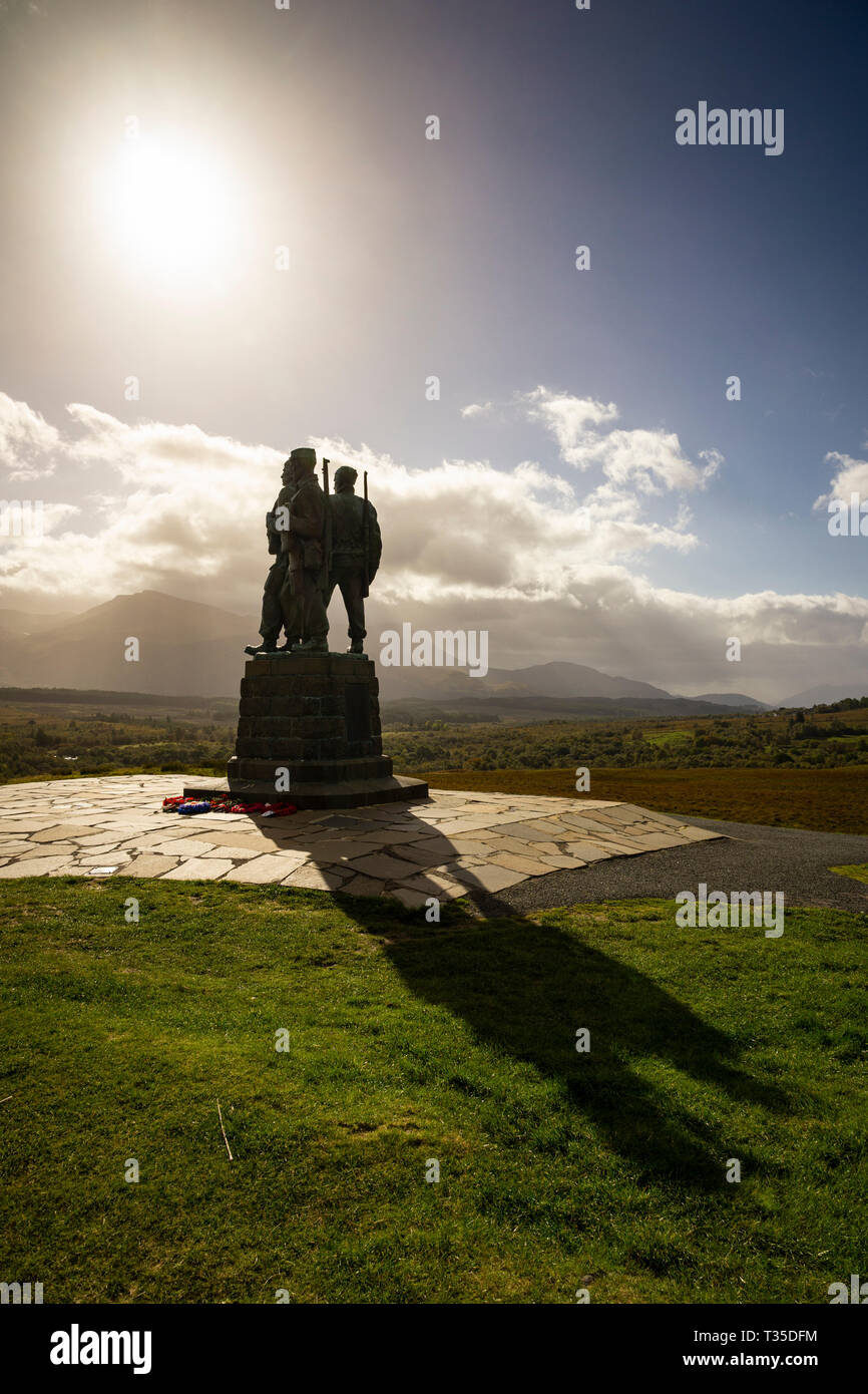 Die Commando Memorial in Spean Bridge in Schottland, mit Ben Nevis im Hintergrund. Stockfoto