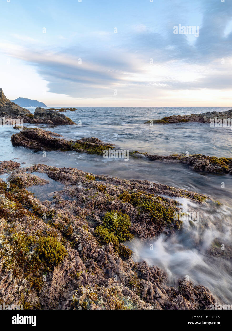 Anita Garibaldi Promenade in Genova Nervi, Ligurien, Italien Stockfoto
