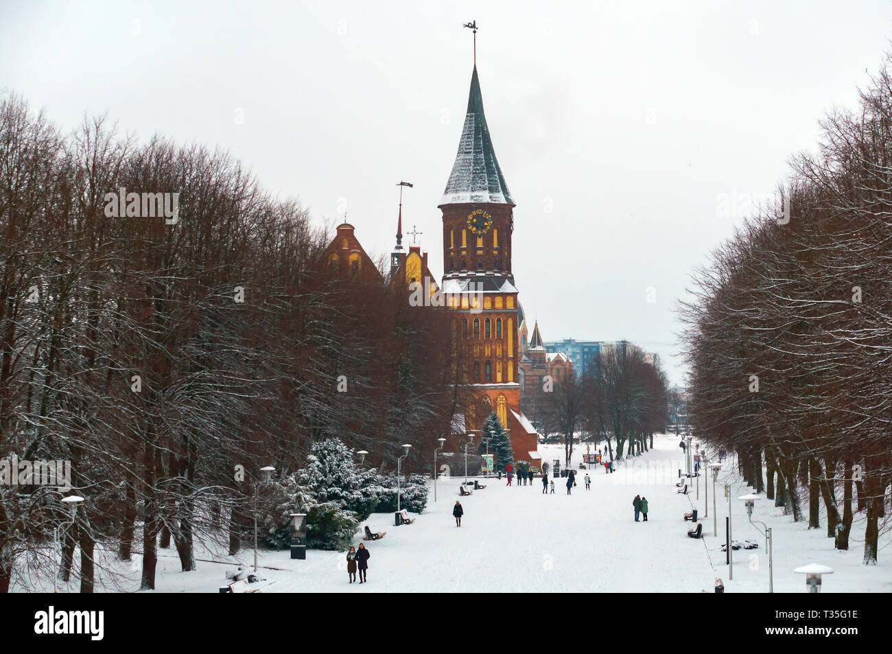 Kathedrale in Kaliningrad, Grab von Immanuel Kant in Kaliningrad, Kaliningrad, Russland, 8. Januar 2018 Stockfoto