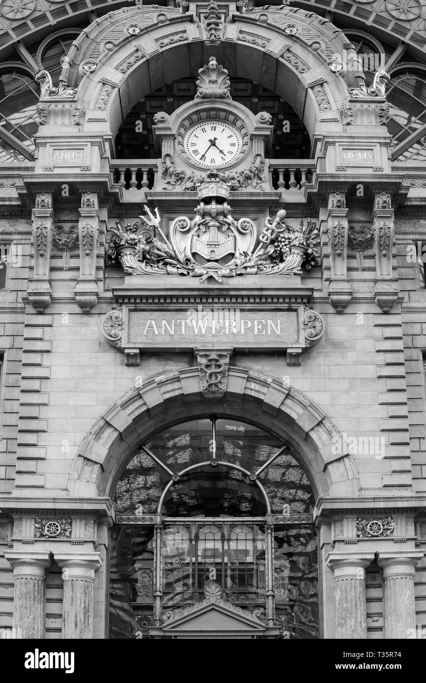 Hauptbahnhof Antwerpen, Belgien Stockfoto