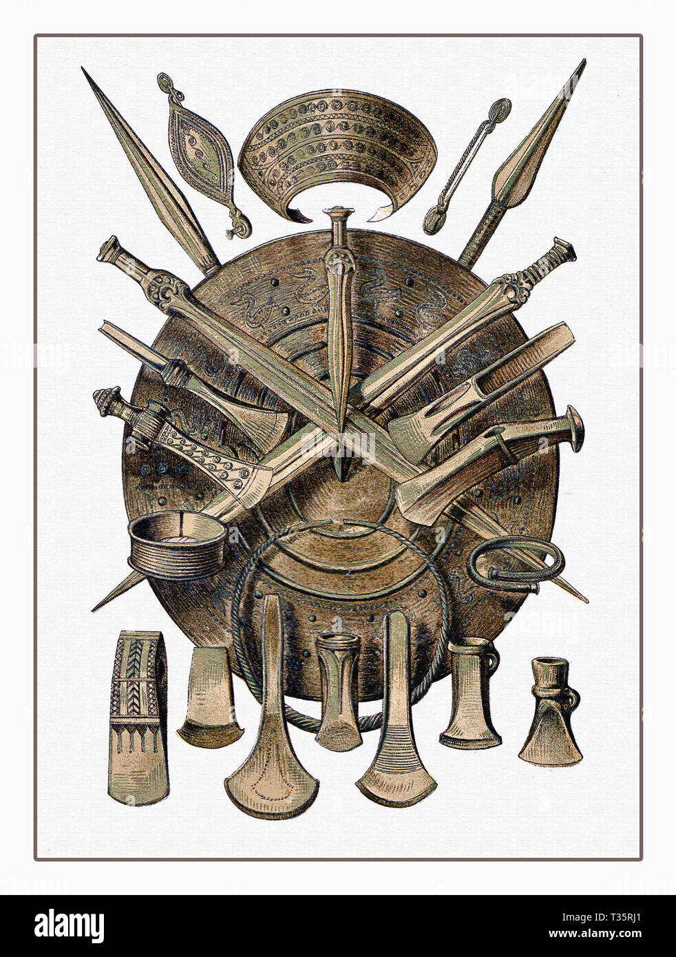Objekte und Waffen der Nordischen Bronzezeit des Skandinavischen Vorgeschichte, Ca. 1700-500 v. Chr. Stockfoto