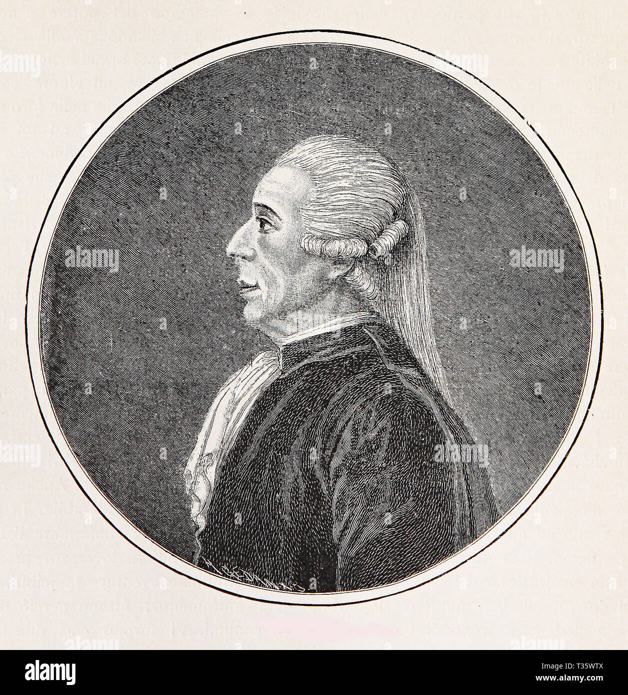 Jean Sylvain Bailly (1736 - 1793) war ein französischer Astronom, Mathematiker, Freimaurer und politischer Führer der frühen französischen Revolution die Guillotine hingerichtet, während der Herrschaft des Terrors Stockfoto
