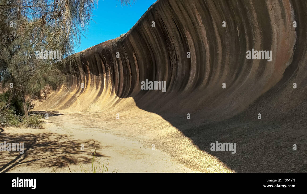 Die spektakuläre Wave Rock in Westaustralien Stockfoto