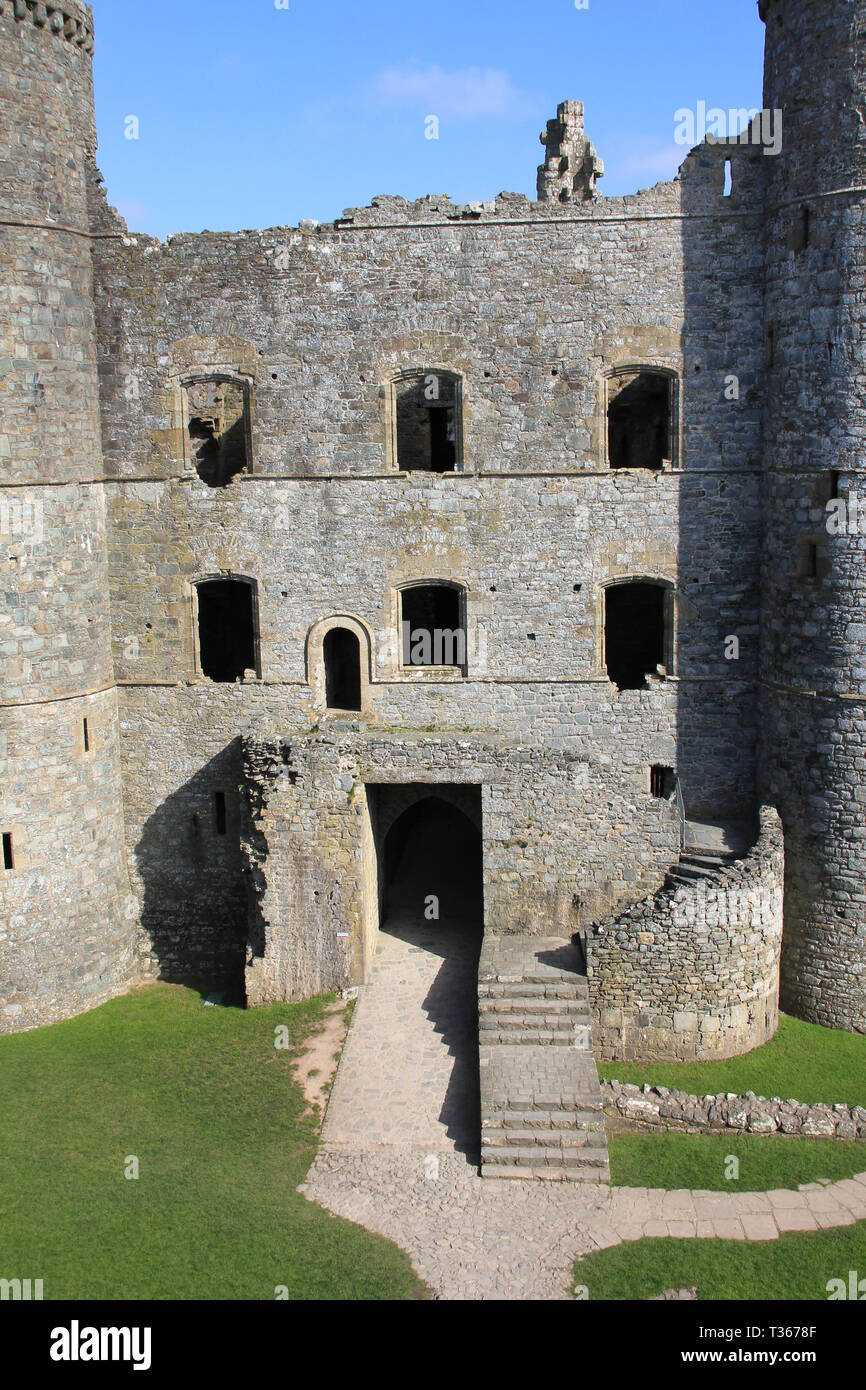 Harlech Castle, Nordwales Stockfoto