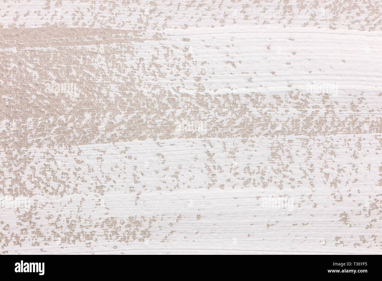 Abstrakte horizontale weiße Farbe pinselstriche Textur auf grauem Papier Hintergrund Stockfoto